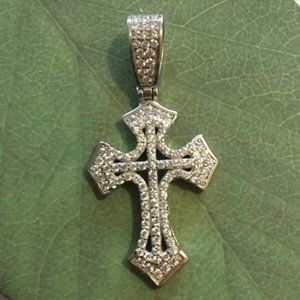 JESUS Silver 925 Pendant Cross CZ Gift New